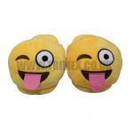 ASLIPPER6  WINK AND TOUNGE OUT PLUSH ADULTS SLIPPERS