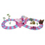 22870A BATTERY OPERATED 158PCS PINK CASTLE TRACK SET