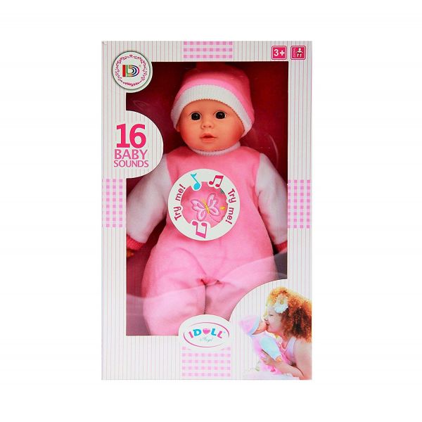 ID1606 16'' SOFT BODIED BABY DOLL WITH BABY SOUNDS