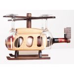 HJ-07 WOODEN HELICOPTER WINE BOTTLE HOLDER AND WINE GLASS HOLDER