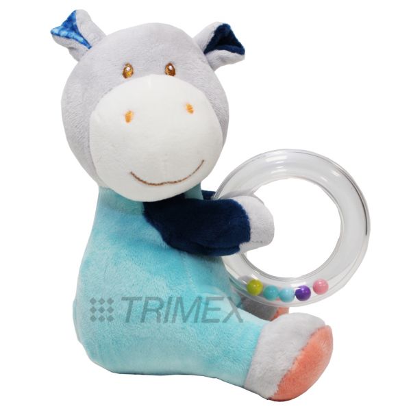 ID0629 6'' SOFT ANIMAL TOY WITH RING BELL