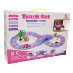 22867A FLEXIBLE BATTERY OPERATED 154PIECES PINK CAR TRACK SET