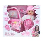 AP22572 13INCH DOLL WITH SOUND AND BABY COAT