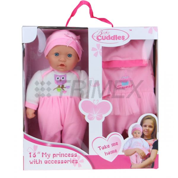 AP22575 16'' INCHES CUDDLE BABY DOLL WITH DRESS AND DUMMY