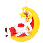 HS1204-12 BATTERY OPERATED SLEEPING SANTA ON THE MOON