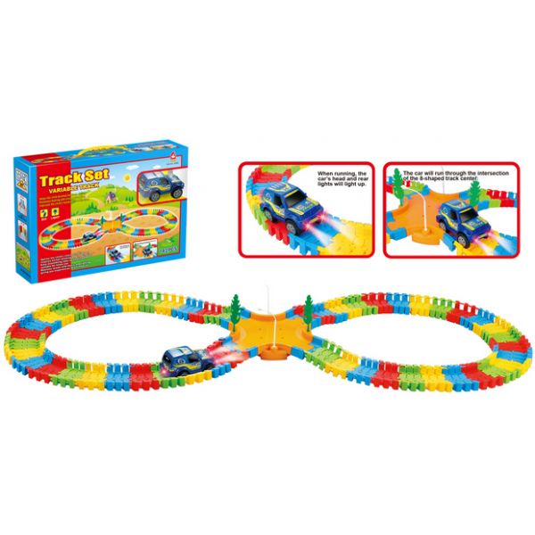 22908 FLEXIBLE BATTERY OPERATED 142PIECES CAR TRACK SET