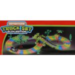 22904 FLEXIBLE BATTERY OPERATED 128 PIECES GLOW EDITION DINOSAUR ADVENTURE TRACK SET