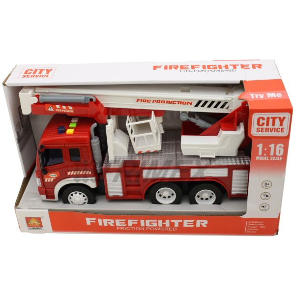 WY350C 1:16 SCALE FIRE FIGHTER FRICTION CAR WITH LIGHT AND SOUND