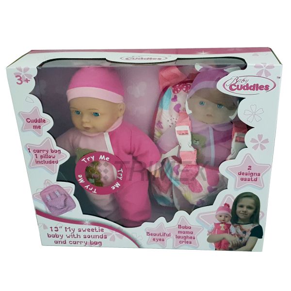 AP22573 BABY CUDDLES 13INCHES BABY DOLL WITH IC SOUND AND ACCESSORIES