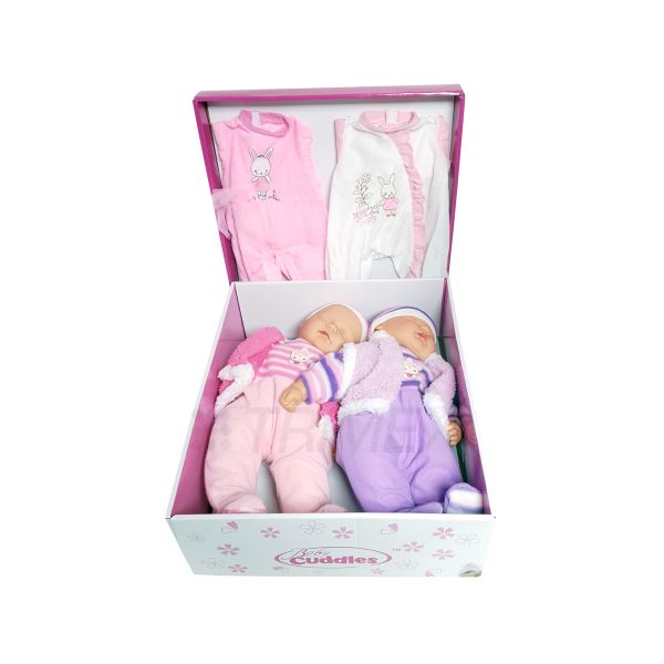 AP22577 BABBY CUDDLES 18'' INCHES NEW BORN SLEEPING BABY TWIN DOLLS
