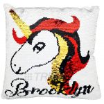 SQ5 25 X 25 CM BROOKLYN UNICORN SEQUIN PILLOW