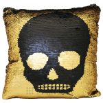 SQ6 25 X 25 CM SKULL SEQUIN PILLOW