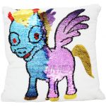 SQ8 25 X 25 CM BABY UNICORN SEQUIN PILLOW