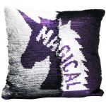 SQ9 25 X 25 CM MAGICAL UNICORN SEQUIN PILLOW