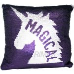 SQ9 25 X 25 CM MAGICAL UNICORN SEQUIN PILLOW