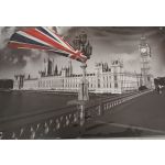 S-13 20 X 30 CM VINTAGE SIGN “LONDON FLYING FLAGE” METAL FRAME