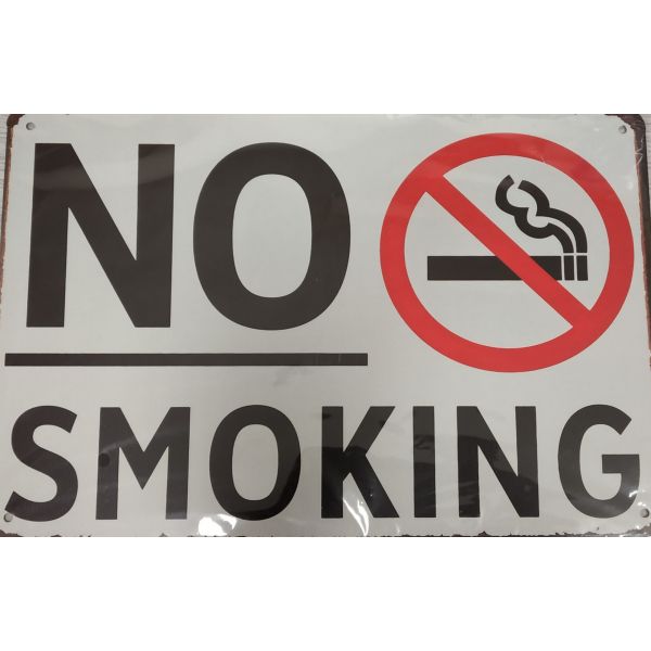 S-19 20 X 30 CM VINTAGE SIGN "NO SMOKING" METAL FRAME