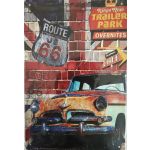 S-9 20 X 30 CM VINTAGE SIGN “ROUTE US 66 (MIDPOINT CAFE)” METAL FRAME
