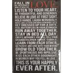 S-82 A 20 X 30 CM VINTAGE SIGN “FALL IN LOVE” METAL FRAME