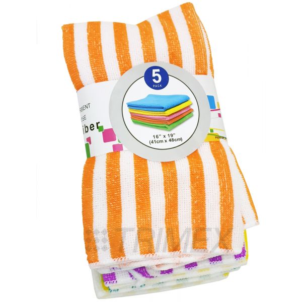 FY-041 PACK OF 5 MICROFIBRE TEA TOWELS