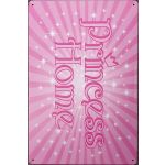 015455 20 X 30 CM VINTAGE SIGN '' PRINCESS HOME " METAL FRAME