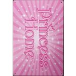 015455 20 X 30 CM VINTAGE SIGN ” PRINCESS HOME ” METAL FRAME