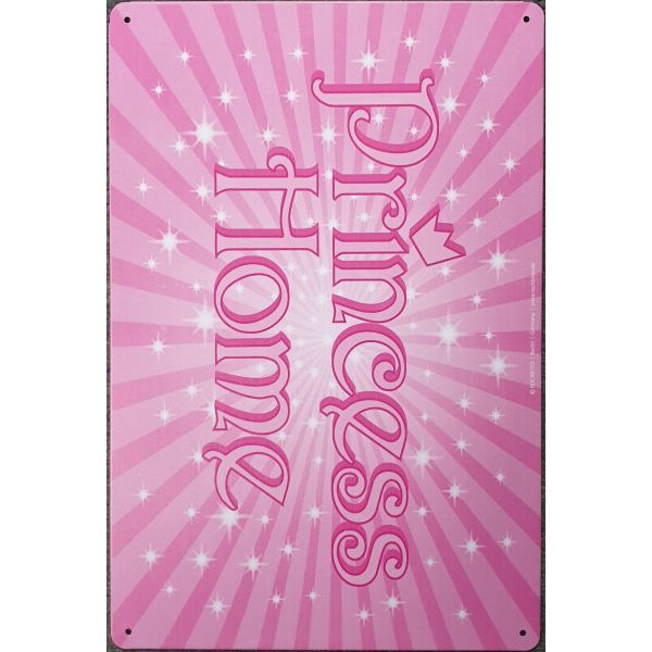015455 20 X 30 CM VINTAGE SIGN '' PRINCESS HOME " METAL FRAME