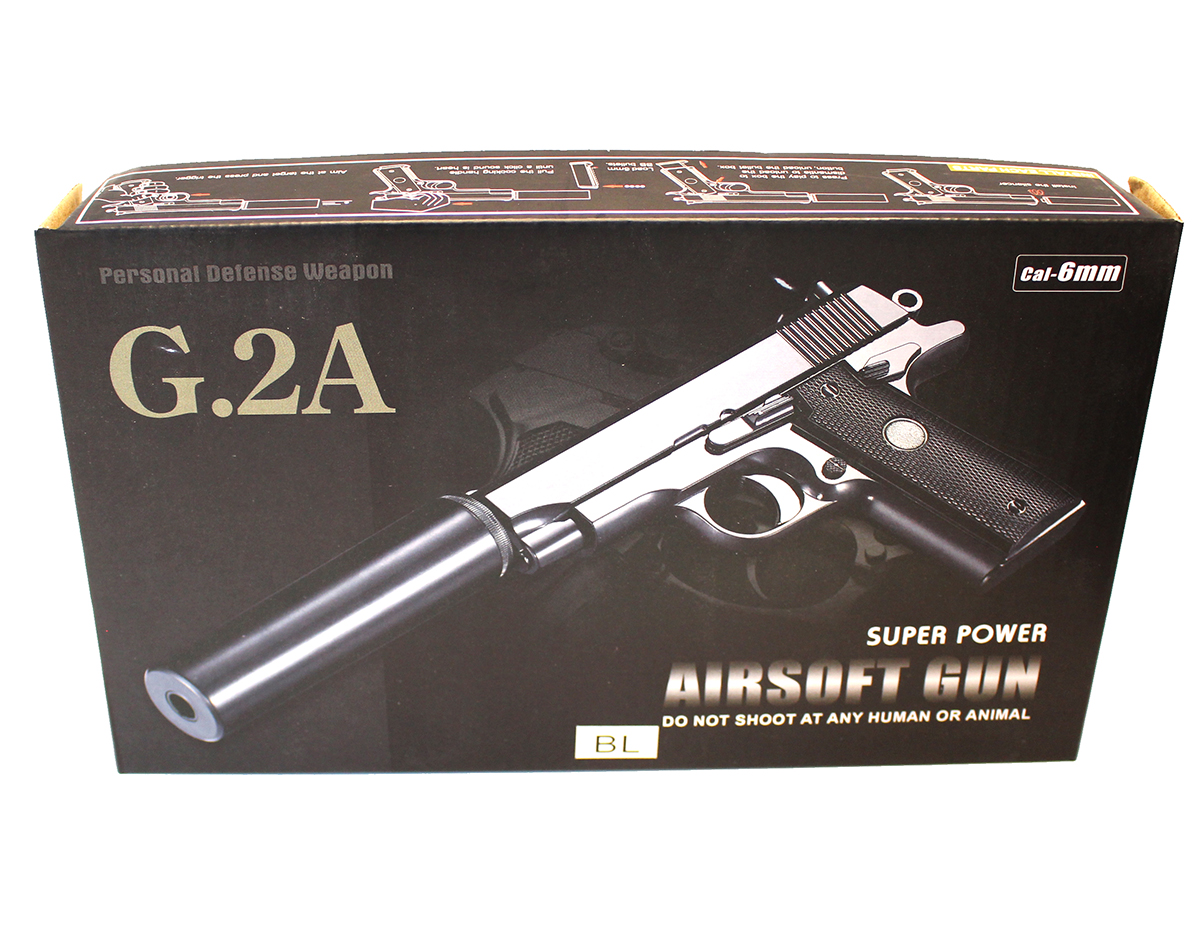 G2A Galaxy Airsoft Metal Spring Pistol - Two Tone - Trimex Wholesale UK