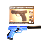 HA124 HFC Airsoft Spring Pistol With Supressor - Two Tone - Image 3