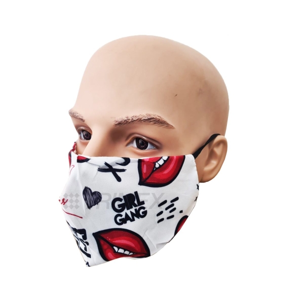 Textile Face Mask with Girl Gang Skull Print