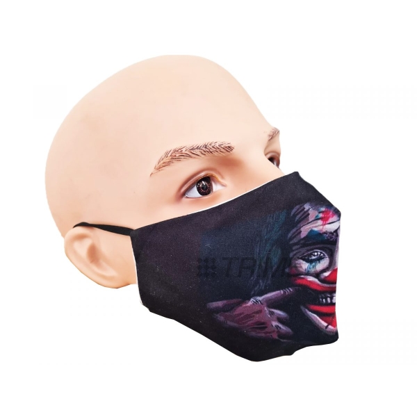 Novelty Clown Print Textile Face Mask