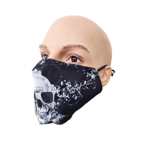 Rock Skull Print Textile Face Mask