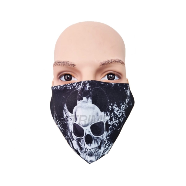 Rock Skull Print Textile Face Mask