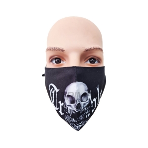 Trouble Skull Print Textile Face Mask