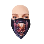 Winged Skull Print Textile Face Mask