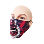 Furred Skull Print Textile Face Mask