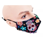 Floral Skull Print Textile Face Mask