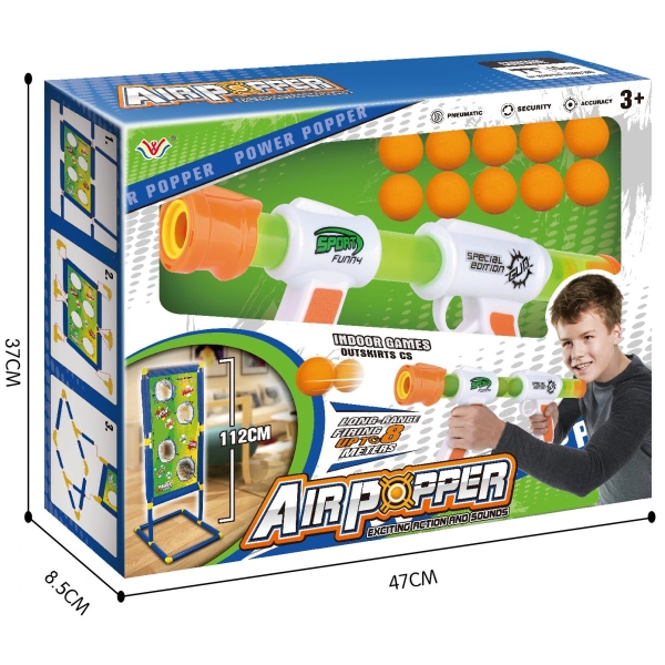 Air Popper soft ball firing gun game set for kids