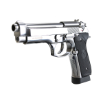 KL M92 Co2 Polished Chrome Blowback Air Pistol with hard case - Image 2