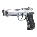 KL M92 Co2 Polished Chrome Blowback Air Pistol with hard case - Image 1