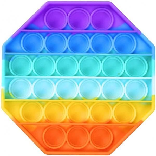 OCTAGON RAINBOW BUBBLE POPPING SENSORY DE-STRESS TOY