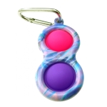 PRINTED BUBBLE POPPING KEYRING FIDGET SENSORY TOY