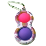PRINTED BUBBLE POPPING KEYRING FIDGET SENSORY TOY