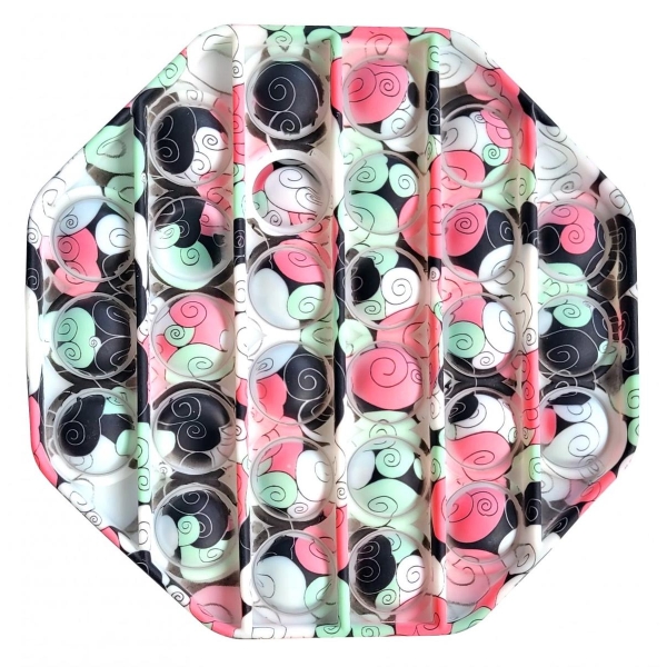 HEXAGON FLOWER PRINT BUBBLE POPPING SENSORY DE-STRESS TOY