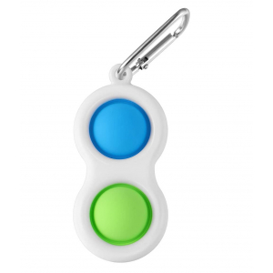 BUBBLE POPPING KEYRING FIDGET SENSORY TOY WHITE