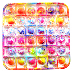 SQUARE RAINBOW DOTED PRINT BUBBLE POPPING SENSORY DE-STRESS TOY - Image 1