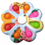 FLOWER PRINTED POPPING SIMPLE DIMPLE FIDGET SPINNER - Image 1
