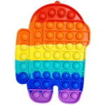 20CM SPACEMAN RAINBOW BUBBLE POPPING DE-STRESS TOY - Image 1