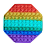 20CM OCTAGON RAINBOW BUBBLE POPPING DE-STRESS TOY - Image 1