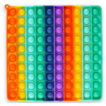 20CM SQUARE RAINBOW BUBBLE POPPING DE-STRESS TOY - Image 1
